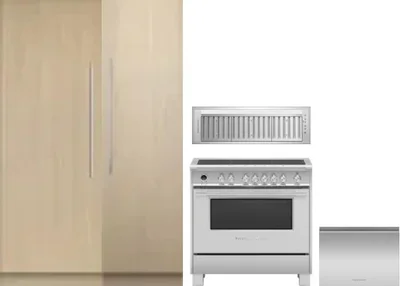 5 Piece Package Includes Refrigerator, Freezer, Range, Hood And Dishwasher